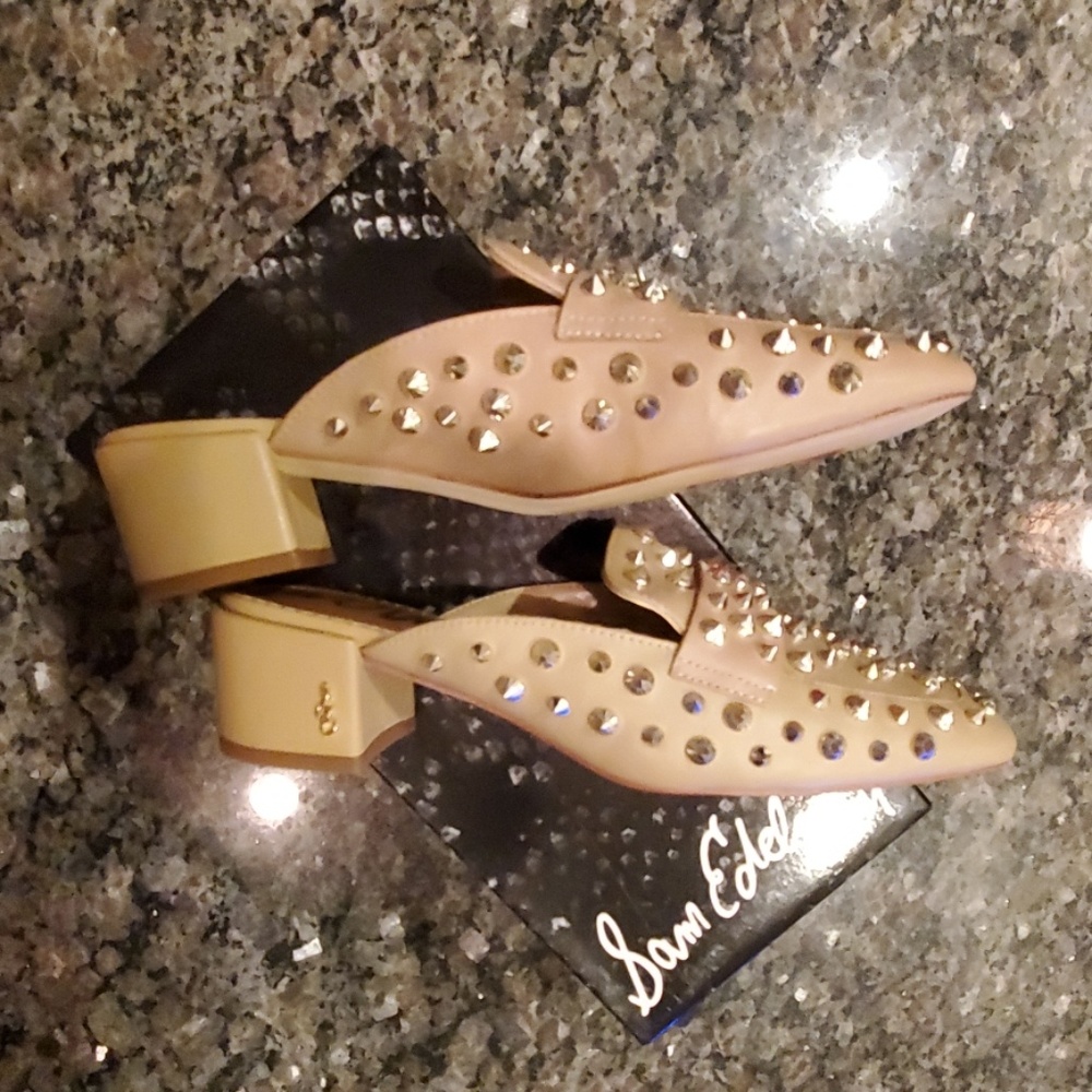 Sam Edelman Augustus Nude Studded Mules - Picture 8 of 8